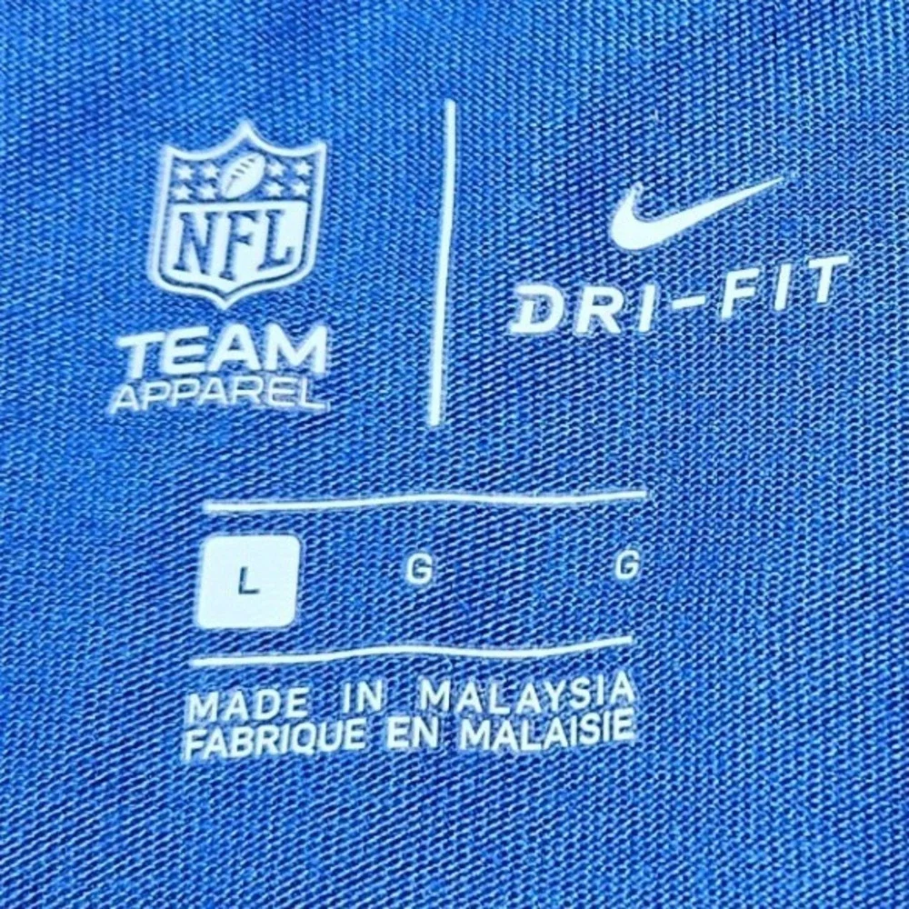 Nike NFL New York Giants Dri-FIT‎ V-Neck Tee Womens Large Football Fan Gear